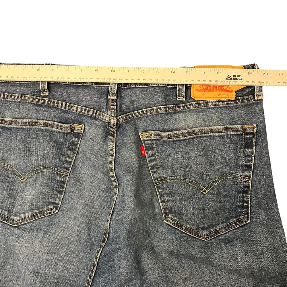Levi's 501 Jeans Mens 40x30 Blue Medium Wash Button Fly Straight fits‎ (40x29)